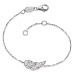 Engelsrufer Silber Armband Flügel mit Zirkonia rhodiniert (ERB-LILWING-ZI)